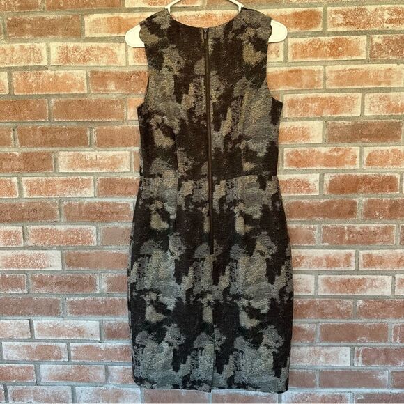 Banana Republic Wool Blend Metallic Sheath Pencil Dress Women’s 6 Brown Gray - Picture 7 of 9